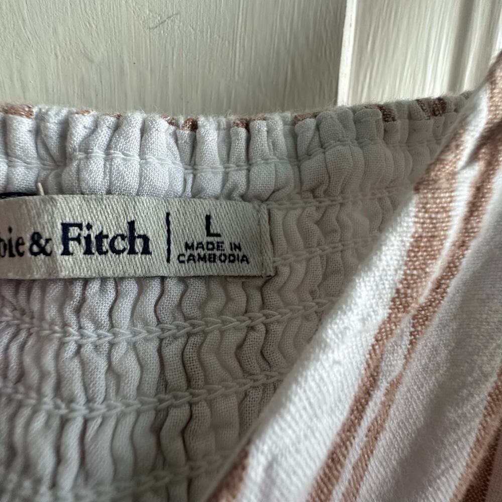 Abercrombie & Fitch Linen-Blend Striped Maxi Dress – Size Large - Picture 6 of 8